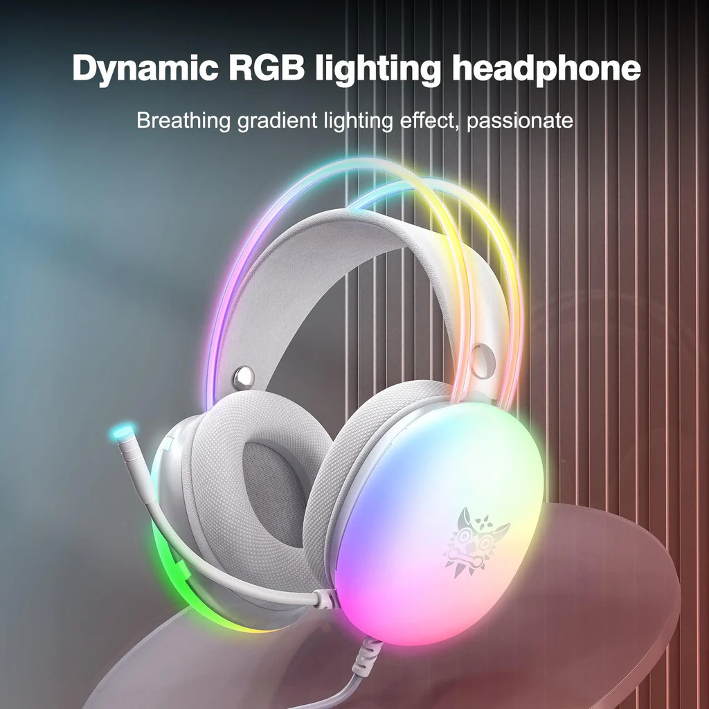ONIKUMA X25 RGB Gaming Headset – 360° Mikrofon, 3D Stereo Ses, Dinamik RGB Işıklar ile E-Spor Keyfi
